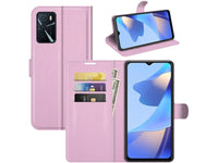 Lederhülle Portemonnaie Karten Ledertasche für Oppo A16 in rosa von Screenguard