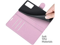 Lederhülle Karten Wallet Ledertasche Etui für Oppo A16s in rosa von Screenguard