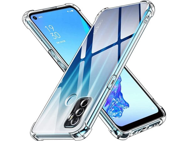 Hoch transparenter TPU Gummi Schutz Handy Hülle Clear Case klar mit verstärkten Schutzecken Bumper für das Oppo A53s 4G Display und Gehäuse in transparent von Screenguard