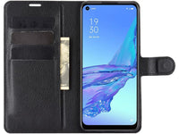 Lederhülle Karten Wallet Ledertasche Etui für Oppo A53s 4G in schwarz von Screenguard