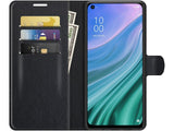 Lederhülle Karten Wallet Ledertasche Etui für Oppo A54 5G in schwarz von Screenguard