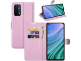 Lederhülle Portemonnaie Karten Ledertasche für Oppo A74 5G in rosa von Screenguard