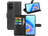 Lederhülle Portemonnaie Karten Ledertasche für Oppo A76 in schwarz von Screenguard