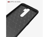 Flexible Handy Schutzhülle mit gebürster Carbon Textur auf der Rückseite für zum Schutz des Oppo A9 2020  Display und Gehäuse Case in schwarz von Screenguard