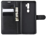 Lederhülle Karten Wallet Ledertasche Etui für Oppo A9 2020 in schwarz von Screenguard