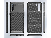 Hochwertig stabile Soft TPU Smartphone Handy Hülle im Carbon Design für Oppo A91 zum Schutz des Display und Gehäuse Cover in blau von Screenguard