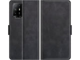 Veganes Flip Case Leder Etui Hülle mit Karten Fächer und Sichtfenster für Oppo A94 5G in schwarz von Screenguard