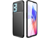 Hochwertig stabile Soft TPU Smartphone Handy Hülle im Carbon Design für Oppo A96 4G zum Schutz des Display und Gehäuse Cover in schwarz von Screenguard