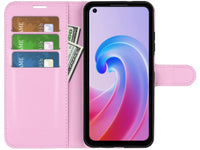 Lederhülle Portemonnaie Karten Ledertasche für Oppo A96 4G in rosa von Screenguard