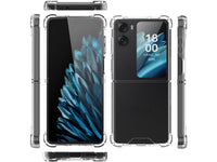 Hoch transparenter TPU Gummi Schutz Handy Hülle Clear Case klar mit verstärkten Schutzecken Bumper für das Oppo Find N2 Flip 5G Display und Gehäuse in transparent von Screenguard