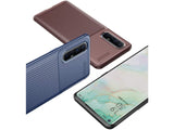 Hochwertig stabile Soft TPU Smartphone Handy Hülle im Carbon Design für Oppo Find X2 Neo zum Schutz des Display und Gehäuse Cover in blau von Screenguard