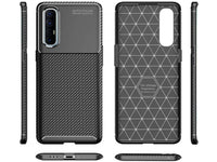 Hochwertig stabile Soft TPU Smartphone Handy Hülle im Carbon Design für Oppo Find X2 Neo zum Schutz des Display und Gehäuse Cover in blau von Screenguard