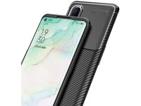 Hochwertig stabile Soft TPU Smartphone Handy Hülle im Carbon Design für Oppo Find X2 Neo zum Schutz des Display und Gehäuse Cover in blau von Screenguard