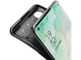 Hochwertig stabile Soft TPU Smartphone Handy Hülle im Carbon Design für Oppo Find X2 Neo zum Schutz des Display und Gehäuse Cover in blau von Screenguard