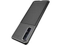 Hochwertig stabile Soft TPU Smartphone Handy Hülle im Carbon Design für Oppo Find X2 Neo zum Schutz des Display und Gehäuse Cover in blau von Screenguard