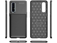 Hochwertig stabile Soft TPU Smartphone Handy Hülle im Carbon Design für Oppo Find X2 Neo zum Schutz des Display und Gehäuse Cover in schwarz von Screenguard