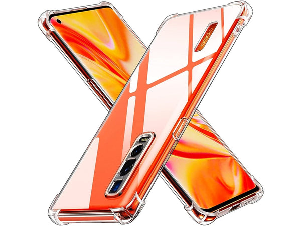 Hoch transparenter TPU Gummi Schutz Handy Hülle Clear Case klar mit verstärkten Schutzecken Bumper für das Oppo Find X2 Pro Display und Gehäuse in transparent von Screenguard