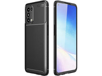 Hochwertig stabile Soft TPU Smartphone Handy Hülle im Carbon Design für Oppo Find X3 Lite zum Schutz des Display und Gehäuse Cover in schwarz von Screenguard