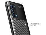 Hochwertig stabile Soft TPU Smartphone Handy Hülle im Carbon Design für Oppo Find X3 Lite zum Schutz des Display und Gehäuse Cover in schwarz von Screenguard