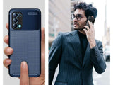 Hochwertig stabile Soft TPU Smartphone Handy Hülle im Carbon Design für Oppo Find X3 Lite zum Schutz des Display und Gehäuse Cover in schwarz von Screenguard