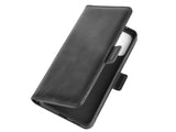 Veganes Flip Case Leder Etui Hülle mit Karten Fächer und Sichtfenster für Oppo Find X3 Lite in schwarz von Screenguard