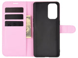 Lederhülle Karten Wallet Ledertasche Etui für Oppo Find X3 Lite in rosa von Screenguard