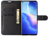 Lederhülle Karten Wallet Ledertasche Etui für Oppo Find X3 Lite in schwarz von Screenguard