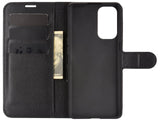 Lederhülle Karten Wallet Ledertasche Etui für Oppo Find X3 Lite in schwarz von Screenguard