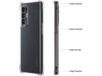 Hoch transparenter TPU Gummi Schutz Handy Hülle Clear Case klar mit verstärkten Schutzecken Bumper für das Oppo Find X3 Neo Display und Gehäuse in transparent von Screenguard