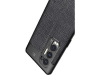 Soft TPU Case mit Design aus feinem veganen Leder für Oppo Find X3 Neo stabil mit erhöhten Rändern und Kanten in schwarz von Screenguard