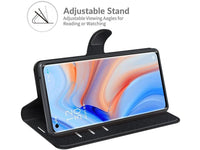 Lederhülle Karten Wallet Ledertasche Etui für Oppo Find X3 Neo in schwarz von Screenguard