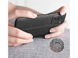 Soft TPU Case mit Design aus feinem veganen Leder für Oppo Find X3 Pro stabil mit erhöhten Rändern und Kanten in schwarz von Screenguard