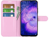 Lederhülle Karten Wallet Ledertasche Etui für Oppo Find X5 in rosa von Screenguard