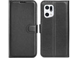 Lederhülle Karten Wallet Ledertasche Etui für Oppo Find X5 in schwarz von Screenguard