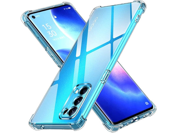 Hoch transparenter TPU Gummi Schutz Handy Hülle Clear Case klar mit verstärkten Schutzecken Bumper für das Oppo Find X5 Lite Display und Gehäuse in transparent von Screenguard