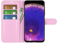 Lederhülle Karten Wallet Ledertasche Etui für Oppo Find X5 Pro in rosa von Screenguard