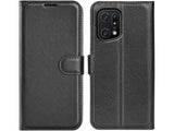 Lederhülle Karten Wallet Ledertasche Etui für Oppo Find X5 Pro in schwarz von Screenguard