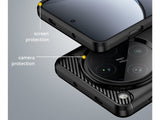 Flexible Handy Schutzhülle mit gebürster Carbon Textur auf der Rückseite für zum Schutz des Oppo Find X8 Pro 5G  Display und Gehäuse Case in schwarz von Screenguard