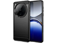 Flexible Handy Schutzhülle mit gebürster Carbon Textur auf der Rückseite für zum Schutz des Oppo Find X8 Pro 5G  Display und Gehäuse Case in schwarz von Screenguard