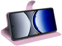 Lederhülle Karten Wallet Ledertasche Etui für Oppo Find X8 Pro 5G in rosa von Screenguard