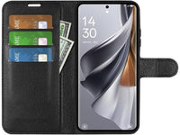 Lederhülle Karten Wallet Ledertasche Etui für Oppo Reno10 5G in schwarz von Screenguard