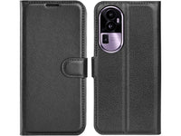 Lederhülle Karten Wallet Ledertasche Etui für Oppo Reno10 Pro 5G in schwarz von Screenguard