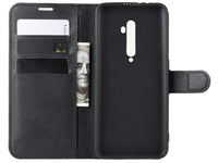 Lederhülle Karten Wallet Ledertasche Etui für Oppo Reno2 in schwarz von Screenguard