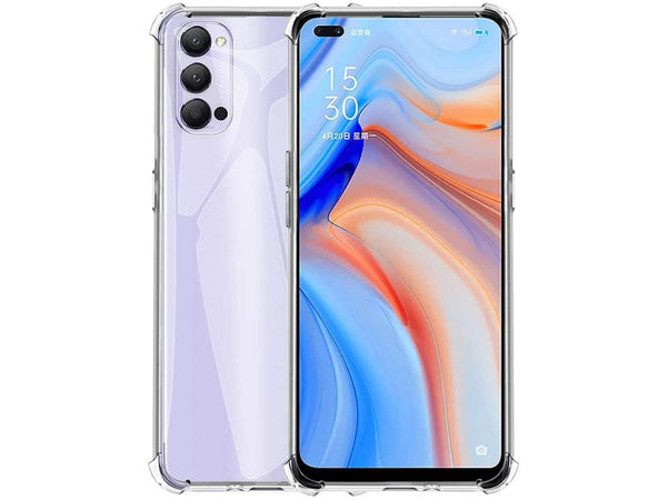 Hoch transparenter TPU Gummi Schutz Handy Hülle Clear Case klar mit verstärkten Schutzecken Bumper für das Oppo Reno4 5G Display und Gehäuse in transparent von Screenguard