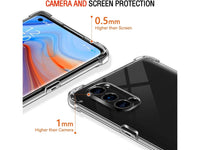 Hoch transparenter TPU Gummi Schutz Handy Hülle Clear Case klar mit verstärkten Schutzecken Bumper für das Oppo Reno4 Pro 5G Display und Gehäuse in transparent von Screenguard