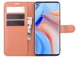 Lederhülle Karten Wallet Ledertasche Etui für Oppo Reno4 Pro 5G in braun von Screenguard