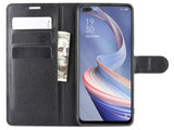 Lederhülle Karten Wallet Ledertasche Etui für Oppo Reno4 Z 5G in schwarz von Screenguard