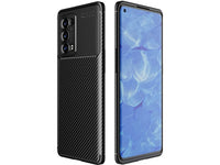 Hochwertig stabile Soft TPU Smartphone Handy Hülle im Carbon Design für Oppo Reno6 Pro 5G zum Schutz des Display und Gehäuse Cover in schwarz von Screenguard