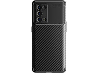 Hochwertig stabile Soft TPU Smartphone Handy Hülle im Carbon Design für Oppo Reno6 Pro 5G zum Schutz des Display und Gehäuse Cover in schwarz von Screenguard