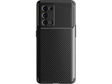 Hochwertig stabile Soft TPU Smartphone Handy Hülle im Carbon Design für Oppo Reno6 Pro 5G zum Schutz des Display und Gehäuse Cover in schwarz von Screenguard